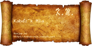 Kabók Mia névjegykártya